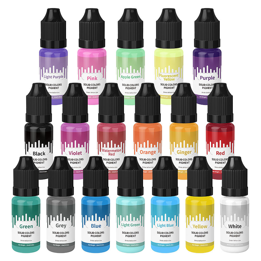Resin Dye Opaque - 18 cores 10ml macaron sólido pastel