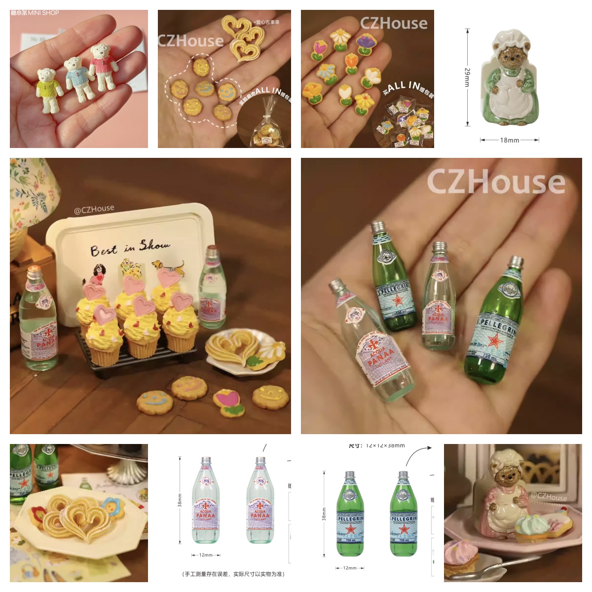 Resin Art Bottle - Coleção de Miniaturas de Sobremesas em