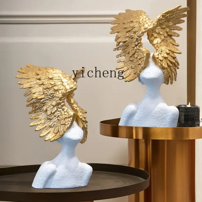 Resin Art Resin - Ornamento de anjo abstrato moderno e