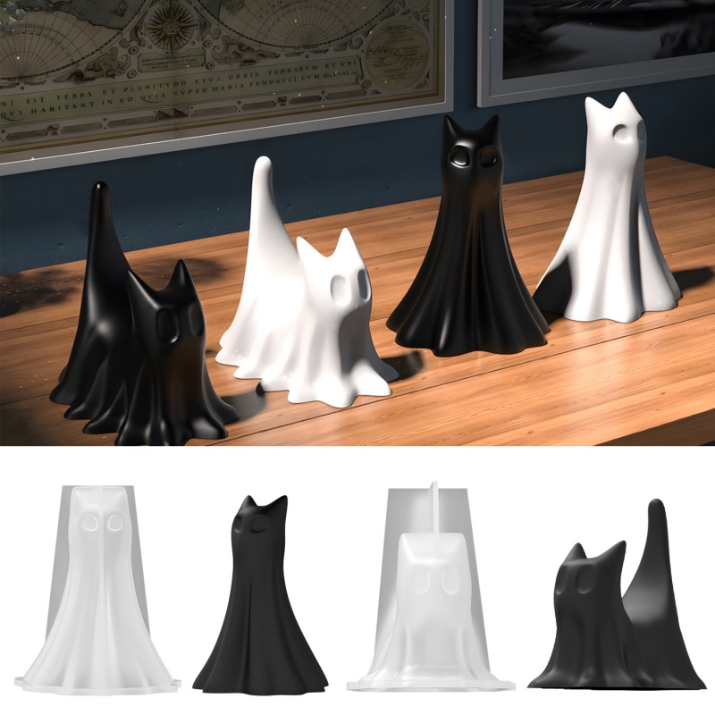 Resin Art Uv - Gato fantasma halloween desktop ornamento gesso