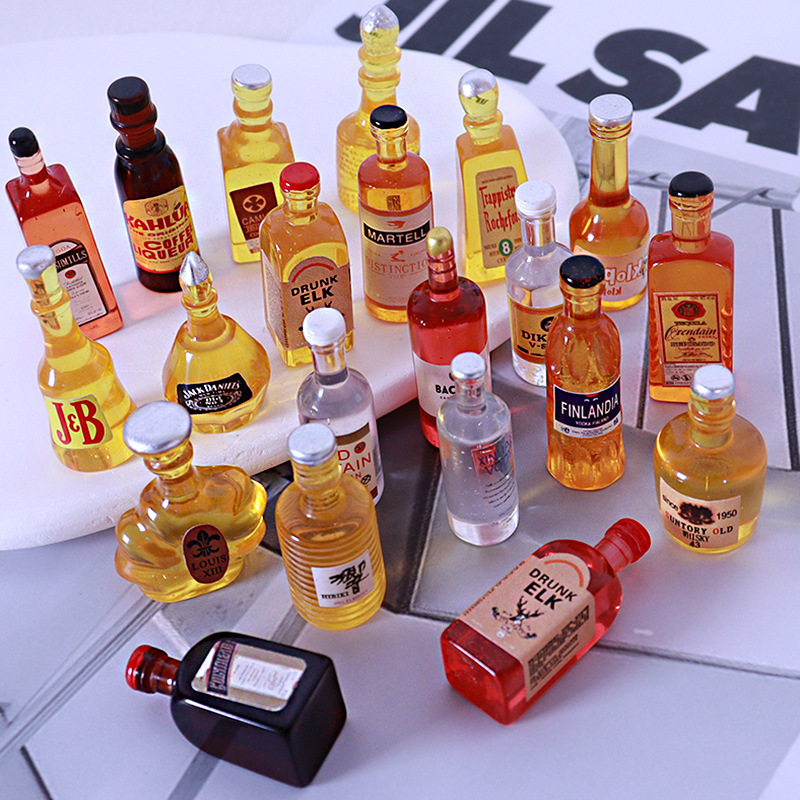 Resin Art Bottle - Miniatura Dollhouse Garrafa de Água, Garrafa