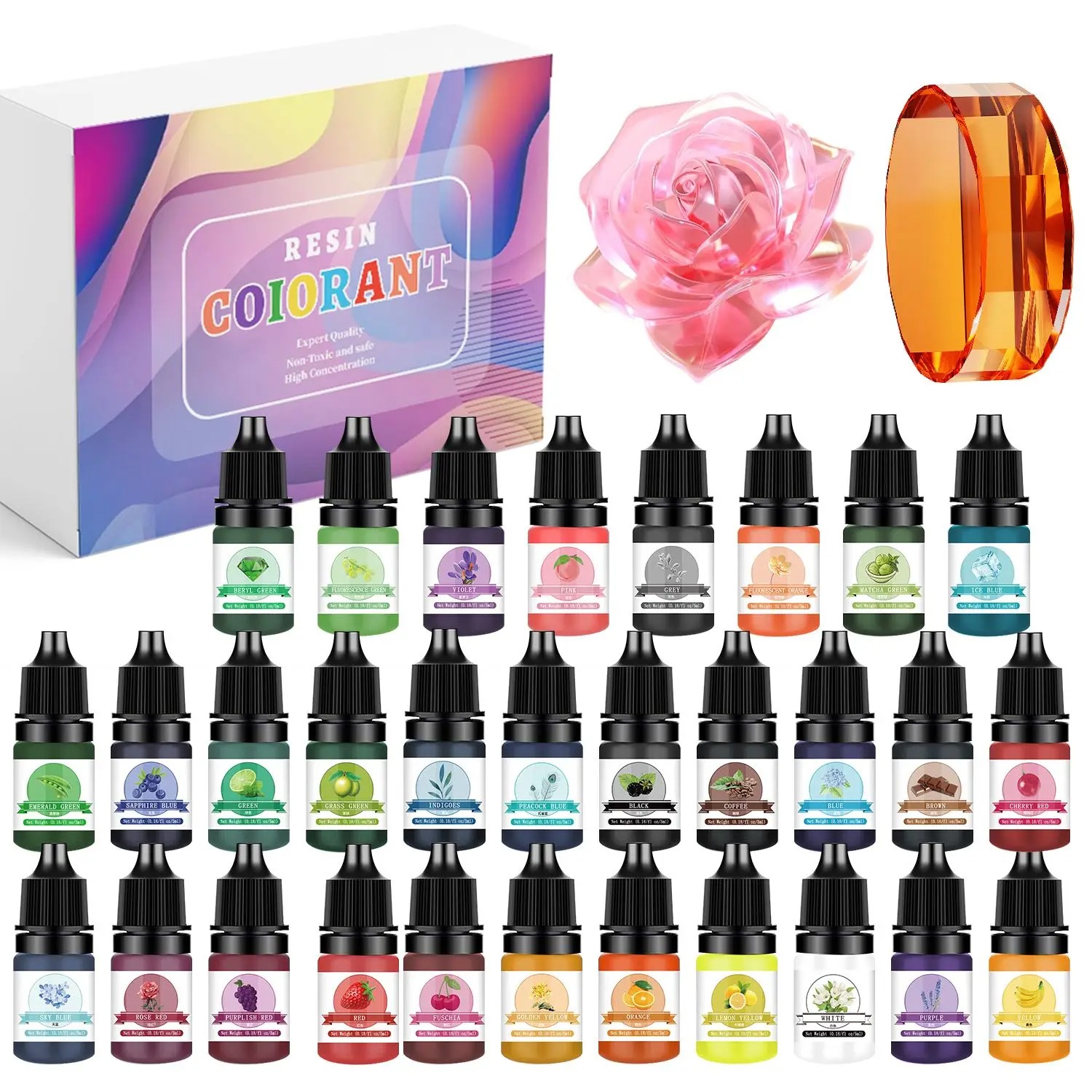 Resin Art Uv - 30 cores 5ml kits de pigmento