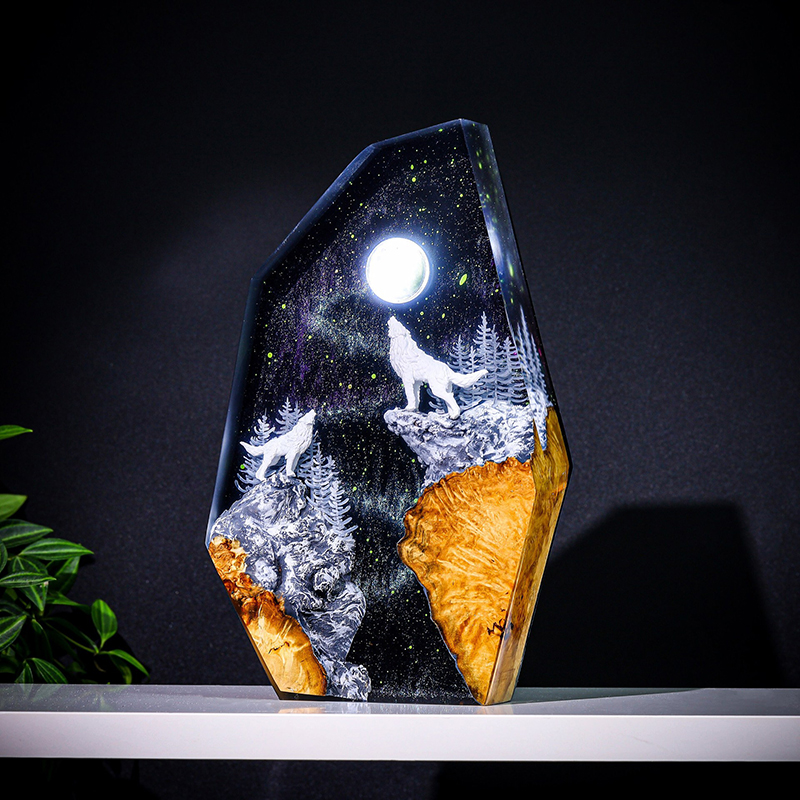 Resin Art Resin - Luminária de Mesa de Resina com