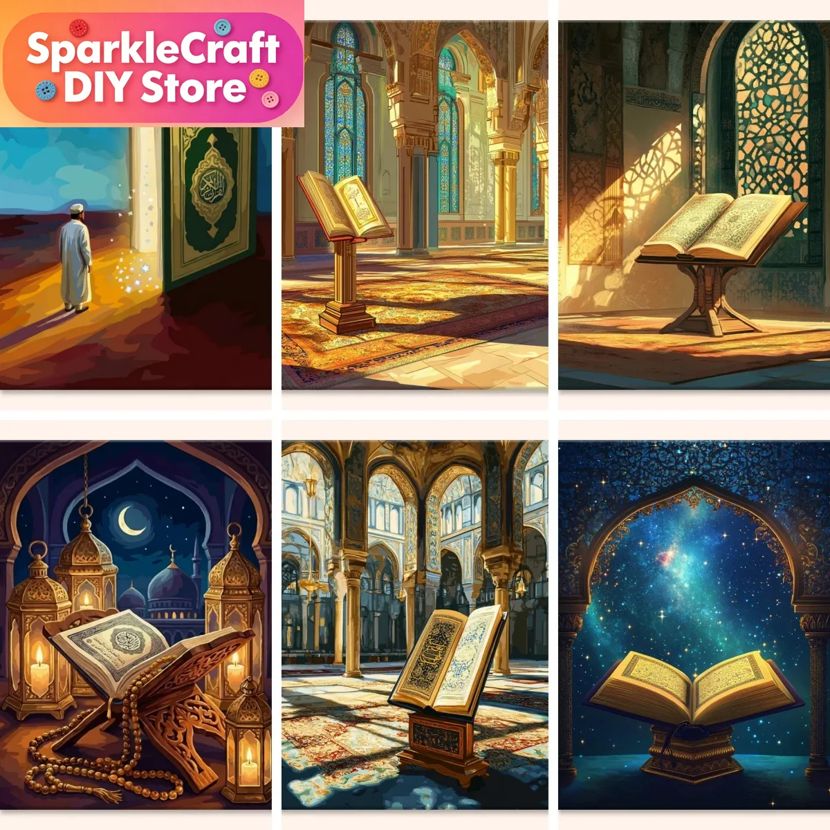 Resin Art Quran - Kit de Pintura Diamante sem Moldura