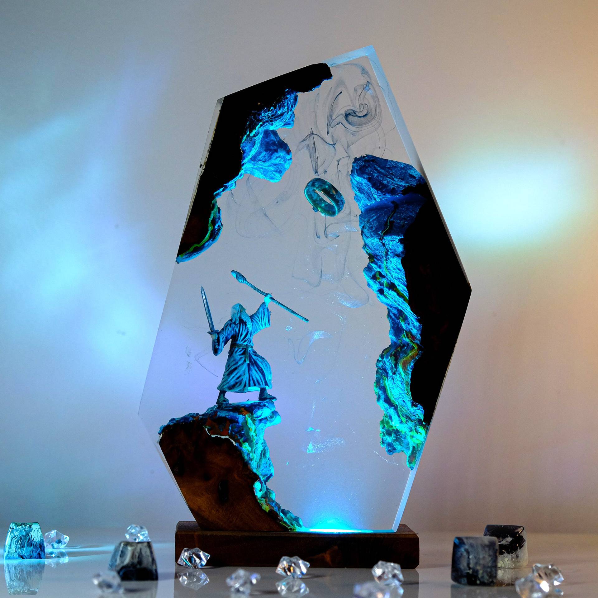 Resin Art Resin - Luminária de Resina com Figura de