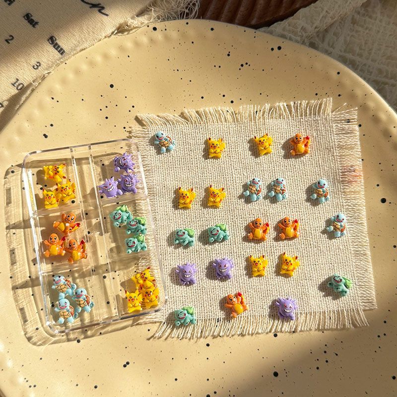 Resin Art Resin - Acessórios de nail art Pokémon, mini