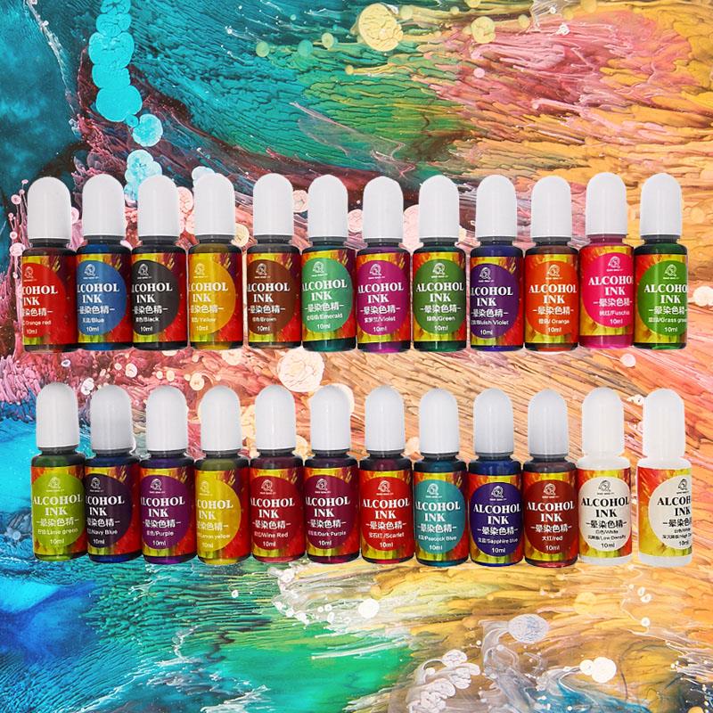 Resin Pigment Alcohol Ink - 24 cores 10ml tinta de arte