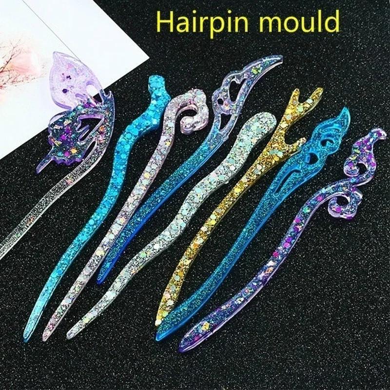 Resin Art Resin - Novo transparente hairpin silicone molde especial