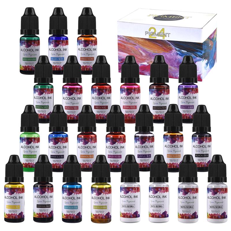 Resin Pigment Alcohol Ink - Kit Pigmento Resina Epóxi, Art Ink,