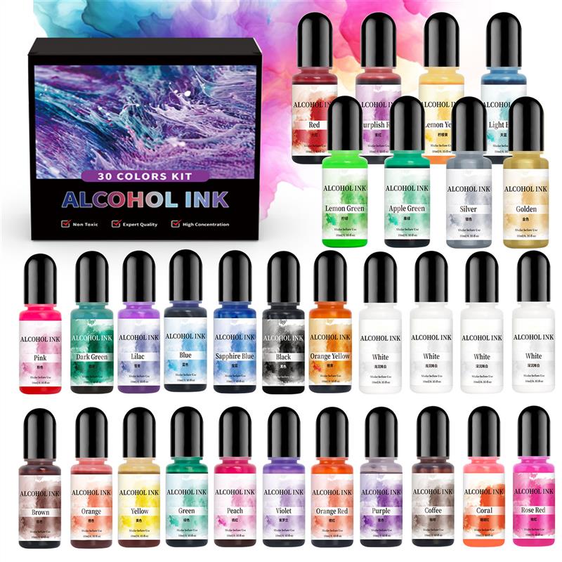 1 conjunto de tinta de arte ál - Resin Pigment Alcohol Ink avaliação e preço