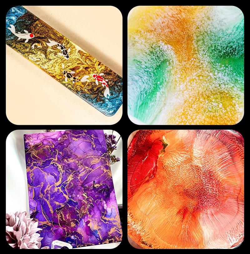 1 conjunto de tinta de arte ál - Resin Pigment Alcohol Ink avaliação e preço