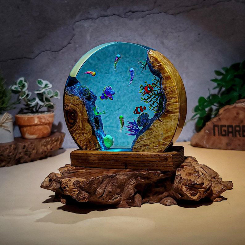 Luminária de Mesa de Resina co - Resin Art Resin avaliação e preço