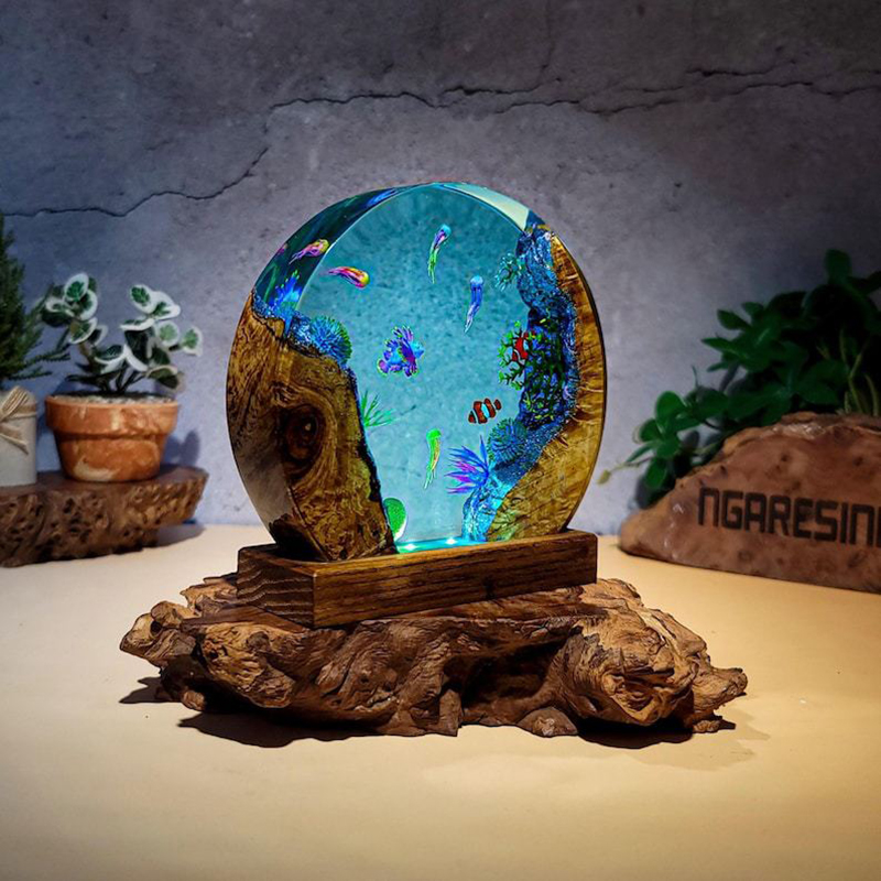 Luminária de Mesa de Resina co - Resin Art Resin avaliação e preço