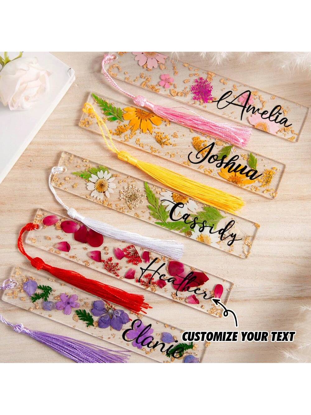 1PC Marcador de Livro Personal - Resin Art Name avaliação e preço