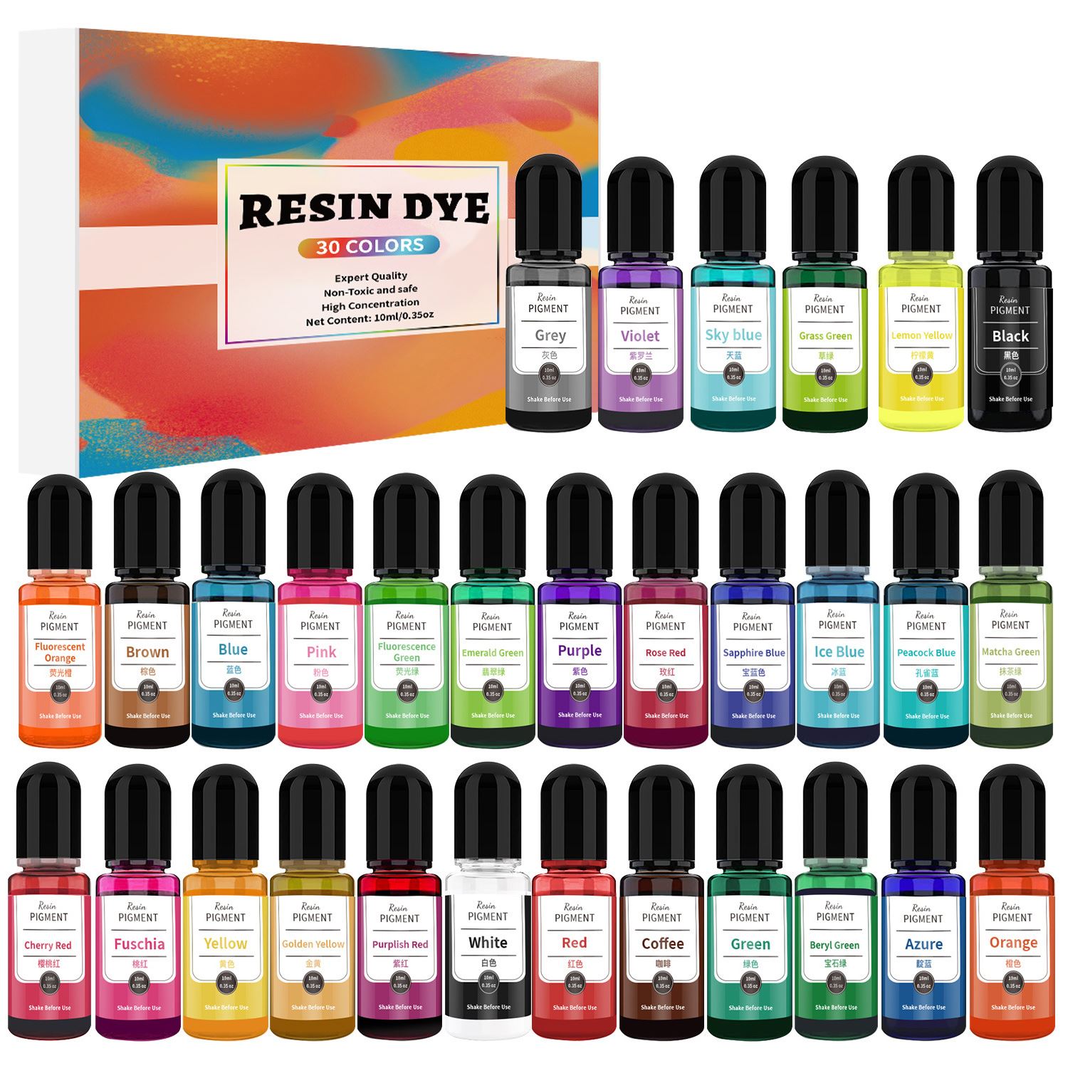 24/30 cores conjunto 10ml resi - Resin Pigment Alcohol Ink avaliação e preço