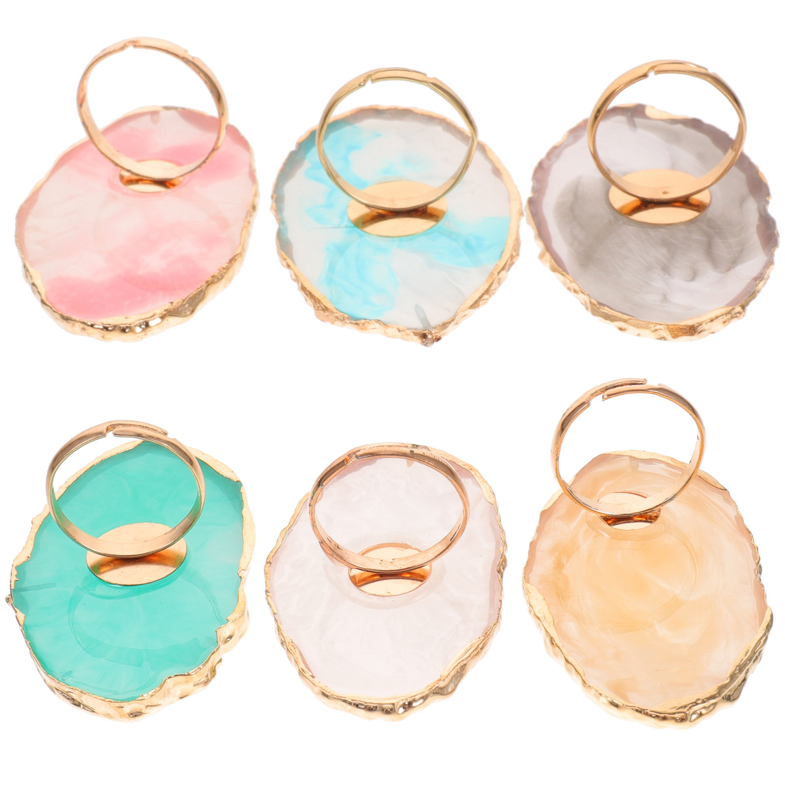 6 Peças Anel de Resina para Mi - Resin Art Ring Design avaliação e preço